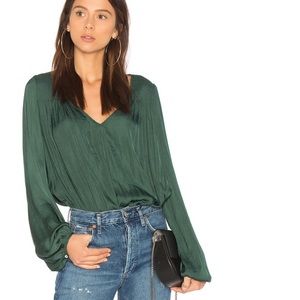 Free People Smockin n Rockin Bodysuit in Green